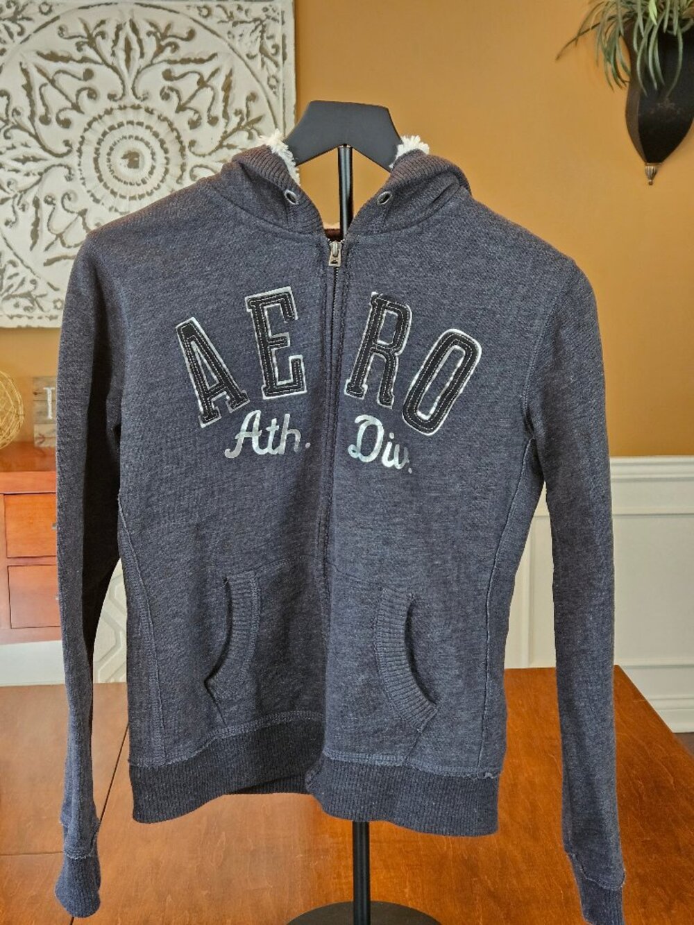 Aeropostale Women's Full-Zip Hoodie, Gray, Sz S